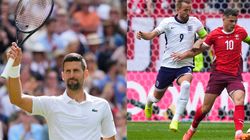Wimbledon 2024 Novak Djokovic Stops Game Imitate Penalty Kick After Englands Euro 2024 Win