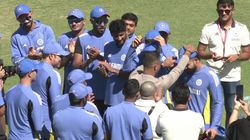 Ind Vs Zim History Making Riyan Parag Receives India Cap From Father Watch