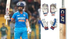 Virat Kohli Gloves Ms Dhoni Rohit Sharma Bats Kl Rahul Athiya Shetty For Auction
