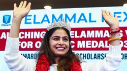 Manu Bhaker Receives Special Memento From Velammal Academy Dances