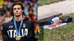 Paris 2024 Italian Gold Medalist Thomas Ceccon Sleeps In Park Due To Poor Olympic Village Condition