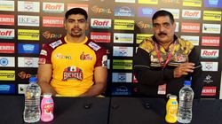 Pkl 2024 Pawan Sehrawat Shares Special Bond With Telugu Titans Coach Krishan Hooda