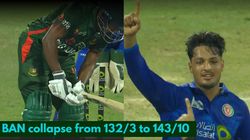 Afg Vs Ban 7 Wickets Fall For Just 11 Runs As Mystery Spinner Allah Ghazanfar Announces Arrival