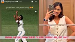 Sanjana Ganesan Cheeky Tribute To Husband Jasprit Bumrah S Brilliant Booty