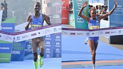 Berhane Tesfay Of Eritrea And Joyce Chepkemoi Tele Of Kenya Crowned Champions Tata Mumbai Marathon