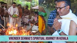 Virender Sehwag Dons Mundu And Kumkum A Spiritual Escape To Kerala S Sacred Hills