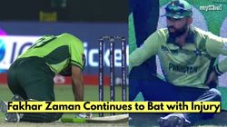 Champions Trophy 2025 Fakhar Zaman Struggles With Injury While Batting Opts To Continue As Pakistan Chase Big Total Vs Nz