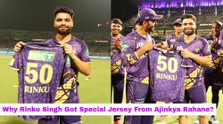 Ipl 2025 Rinku Singh Honoured With Special Jersey By Kkr For 50th Match Against Srh At Eden Gardens