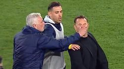 Jose Mourinho Leaves Galatasaray Coach Okan Buruk On The Floor After Pinching Nose Watch