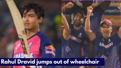 Watch Vaibhav Suryavanshi Century Sees Wheelchair Bound Rahul Dravid Jump Out Of His Seat