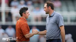 Pga Championship Scheffler Upbeat Vegas Chase Mcilroy Narrowly Makes Cut 