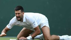 Wimbledon Djokovic Overcomes Nasty Slip To Book Sinner Rematch