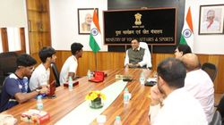 Sports Minister Mandaviya Felicitates Winners Of Speed Skating World Championships