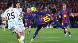 Lamine Yamals Acrobatic Wonder Goal Powers Barcelona Back To Laliga Summit Watch