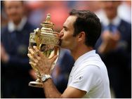 ದಾಖಲೆಯ 8ನೇ ಬಾರಿ ವಿಂಬಲ್ಡನ್ ಟ್ರೋಫಿಗೆ ಮುತ್ತಿಕ್ಕಿದ ಫೆಡರರ್