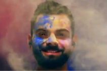 ಬಣ್ಣಗಳ ಹಬ್ಬ ಹೋಳಿ ಆಚರಿಸಿದ ವಿರಾಟ್ ಕೊಹ್ಲಿ, ಶಿಖರ್ ಧವನ್: ವಿಡಿಯೋ