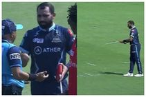 RCB VS GT: ಬೌಲಿಂಗ್ ಮಾಡಲು ಟೇಪ್ ಹಿಡಿದು ಅಳತೆ ಮಾಡಿದ ಶಮಿಗೆ, ಅಂಪೈರ್ ಕ್ಲಾಸ್