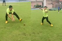 ಬೆಂಗಳೂರಿನ ನ್ಯಾಷನಲ್ ಕ್ರಿಕೆಟ್ ಅಕಾಡೆಮಿಯಲ್ಲಿ ಫೀಲ್ಡಿಂಗ್ ‌ಅಭ್ಯಾಸ ನಡೆಸಿದ ಫುಟ್‌ಬಾಲ್‌ ಸ್ಟಾರ್ ಸುನಿಲ್ ಚೆಟ್ರಿ