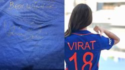 ವಿರಾಟ್ ಕೊಹ್ಲಿ ಸಹಿಯುಳ್ಳ ಜೆರ್ಸಿ ಧರಿಸಿ ಟೀಮ್ ಇಂಡಿಯಾಗೆ ಚೀಯರ್ಸ್ ಹೇಳಿದ ಈ ಬೆಡಗಿ ಯಾರು?