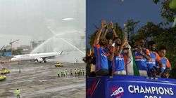 'ವಾಟರ್ ಸೆಲ್ಯೂಟ್' ಸ್ವೀಕರಿಸಿದ ಬಳಿಕ ಟಿ20 ವಿಶ್ವಕಪ್ ವಿಜೇತ ಟೀಮ್ ಇಂಡಿಯಾ 'ವಿಕ್ಟರಿ ಪರೇಡ್' ಆರಂಭ