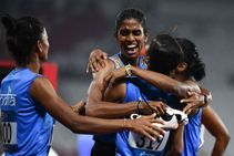 ഏഷ്യന്‍ ഗെയിംസ്; വിസ്മയിപ്പിച്ച ഓട്ടം; റിലേയില്‍ ഇന്ത്യന്‍ വനികള്‍ക്ക് സ്വര്‍ണം; ടീമില്‍ മലയാളി വിസ്മയയും