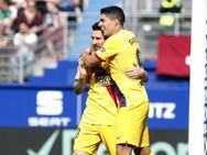 ലാ ലിഗയില്‍ പോരാട്ടം ശക്തം; എയ്ബറിനെ തകര്‍ത്ത് ബാഴ്‌സലോണ