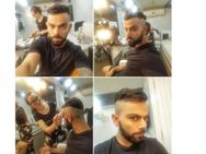 சைட்ல நல்லா வழிச்சு.. நீட்டா மேலே தூக்கி மடிச்சு.. சூப்பரா தாடி விட்டு... கோஹ்லி ரெடி பாஸ்!