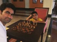 மகனுடன் 