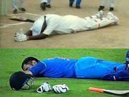 பேட்டிங் செய்யாமல் மைதானத்தில் குப்புறபடுத்துவிட்ட டோணி.. ஸ்டன் ஆன ரசிகர்கள்!