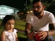 ஹாய் செல்லம்! டோணி மகள் ஜிவாவுடன் நேரத்தை செலவிட்ட விராத் கோஹ்லி- வைரலாகும் வீடியோ