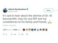 கிரிக்கெட்டின் தீவிர ரசிகர் கருணாநிதி... இந்திய கிரிக்கெட் வீரர்கள் இரங்கல்!