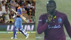 உஷ்ஷ்ஷ்.. வாயை பொத்துங்க! கோலியை பழிக்குப் பழி வாங்கி.. கிண்டல் செய்த வெ.இண்டீஸ் வீரர்