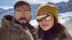 சிகரத்தில் இருந்து புத்தாண்டு வாழ்த்து - கோலி -அனுஷ்கா தம்பதி கலகல