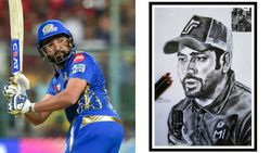 மும்பை இந்தியன்ஸ் கேப்டனின் ஓவியம்... ரசிகரின் கைவண்ணம்