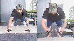 இது எப்படி இருக்கு... ஹர்திக்கை தொடர்ந்து ப்ளை புஷ்-அப் எடுத்த விராட் கோலி