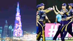 கொல்கத்தா நைட் ரைடர்ஸ் அணியை சிறப்பித்த புர்ஜ் காலிஃபா.. வண்ண விளக்குகளால் ஒளிர்ந்தது