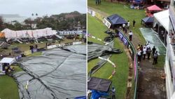 திடீரென இடிந்த மைதான மேற்கூரை.. ஆஸ்திரேலிய வீரர்களுக்கு நேரவிருந்த ஆபத்து.. இலங்கை தொடரில் பரபரப்பு!