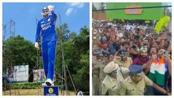 சினிமா ஸ்டார்களை மிஞ்சிய விராட் கோலி.. ரசிகர்கள் செய்த சிறப்பான ஏற்பாடு.. சேட்டன்களின் சேட்டைகள்