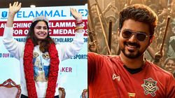 மனு பாக்கருக்கு சென்னையில் பாராட்டு விழா..நடிகர் விஜய்யின் ரசிகை நான்! பிகில் பாடலுக்கு குத்து நடனம்