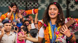 ஷூட்டிங் ஸ்டார் மனு பாக்கரருக்கு கோலாகல வரவேற்பு.. திக்குமுக்காட வைத்த டெல்லி மக்கள்