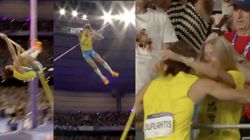 ஒலிம்பிக் - போல் வால்ட்டில் உலக சாதனை.. தங்கம் வென்ற பிறகு காதலிக்கு முத்தம் - வீடியோ