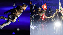 Tom cruise -ஒலிம்பிக் நிறைவு விழாவில் மைதானத்தின் கூரையிலிருந்து குதித்த டாம் குரூஸ்!வேற லெவல் stunt