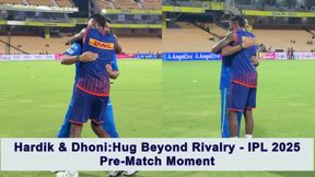 CSK vs MI: Hardik and MS Dhoni’s Long and Special Hug - A Moment of Utter Love and Respect Ahead of EL Clasico