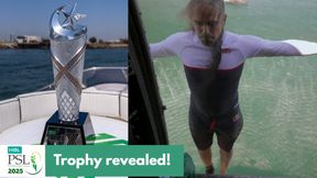PSL 2025 trophy revealed in unique way by Colombian sky diver and Pakistan Navy in Luminara, PCB posts video