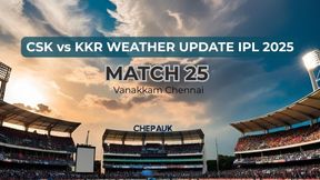 CSK vs KKR Weather Update IPL 2025: Chepauk Stadium Rain Prediction, Dew Factor, Pitch Report