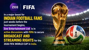 FIFA World Cup 2026: ZEE in Driver's Seat for a Deal to Broadcast, Stock surges 11 Per Cent as Plans for 4 Channels emerge! FIFA World Cup 2026: ZEE in Driver's Seat for a Deal to Broadcast, Stock surges 11 Per Cent as Plans for 4 Channels emerge!