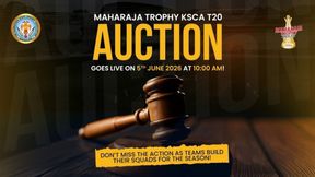 Maharaja Trophy KSCA T20 Auction 2026: Nair, Agarwal, Pandey Headline 150-Player Pool as Teams Get ₹60 Lakh Purse Maharaja Trophy KSCA T20 Auction 2026: Nair, Agarwal, Pandey Headline 150-Player Pool as Teams Get ₹60 Lakh Purse