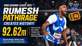 Rome Diamond League 2026: Sri Lanka's Rumesh Pathirage Surpasses Neeraj Chopra's Best with Historic 92.62m Throw, Becomes Asia's Second-Best Ever Rome Diamond League 2026: Sri Lanka's Rumesh Pathirage Surpasses Neeraj Chopra's Best with Historic 92.62m Throw, Becomes Asia's Second-Best Ever