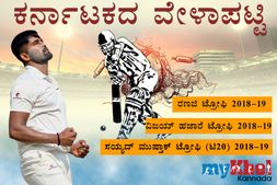 ರಣಜಿ ಟ್ರೋಫಿ 2018-19 : ಕರ್ನಾಟಕದ ವೇಳಾಪಟ್ಟಿ