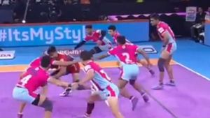 PKL 2019 : தொடர்ந்து 5வது வெற்றி.. உபி யுத்தா அணி மிரட்டல்.. ஜெய்ப்பூர் அணி போராடி தோல்வி!